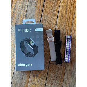 Brand New Unopened Box Fitbit Charge 6 Fitness Tracker - 3 New accessory bands